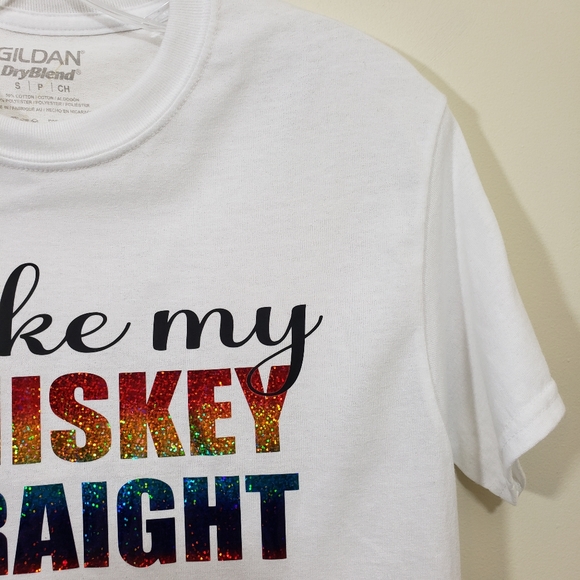 Gildan i like my whiskey straight rainbow graphic - Picture 4 of 5